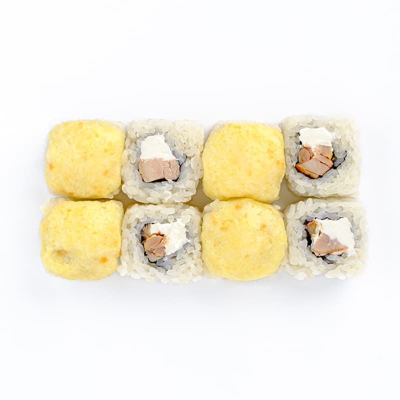 Запеченные роллы с курицей